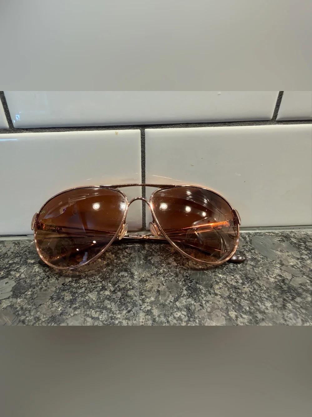 Oakley Brown Gradient Lens Gold Frame Aviator Sunglasses
